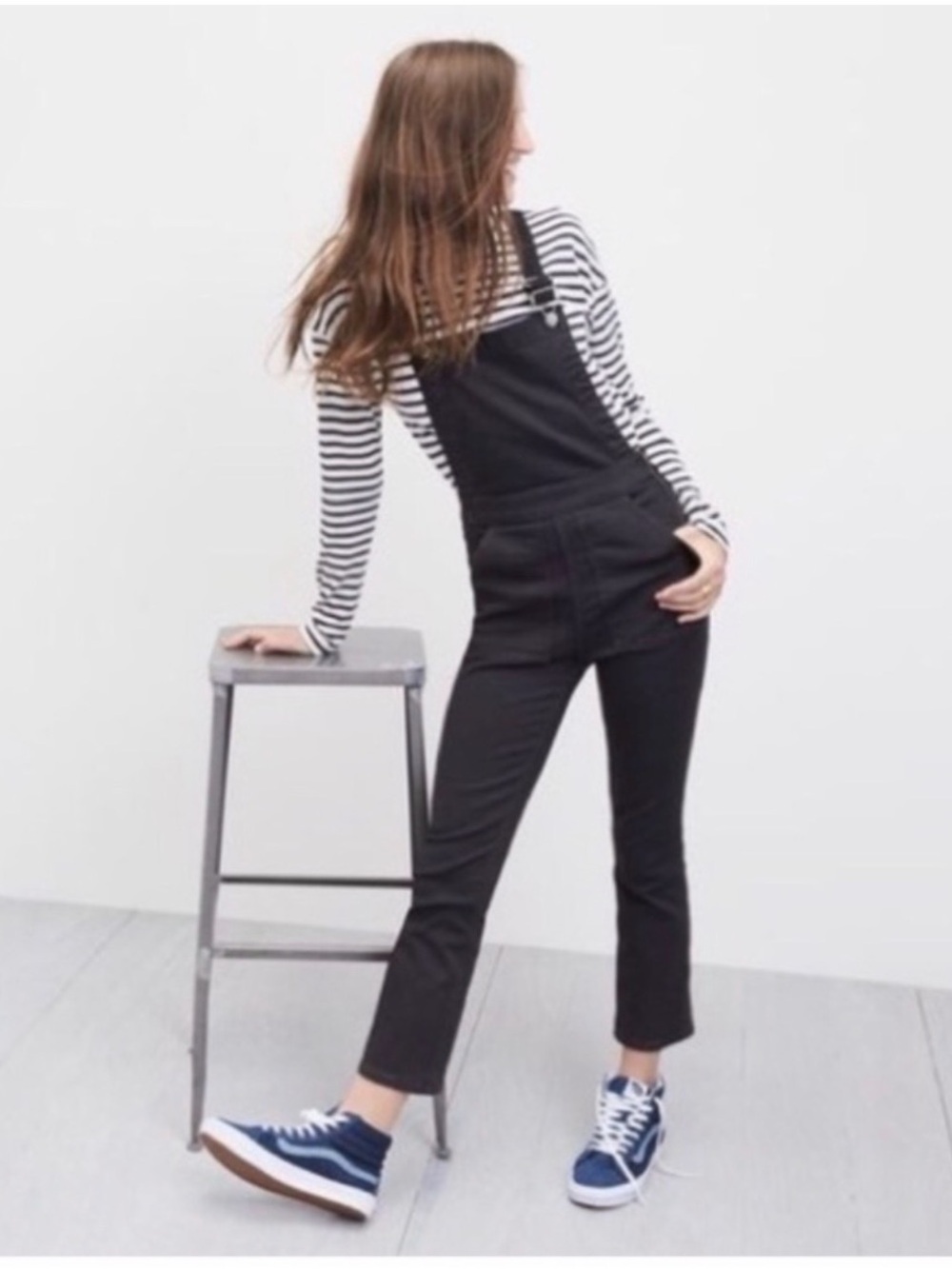 Madewell Black Women's Denim Overalls with Straight Leg